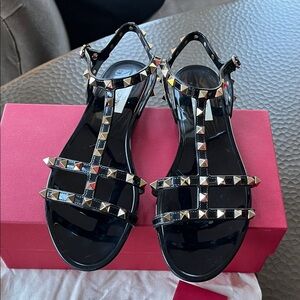 Valentino Studded Black Sandals